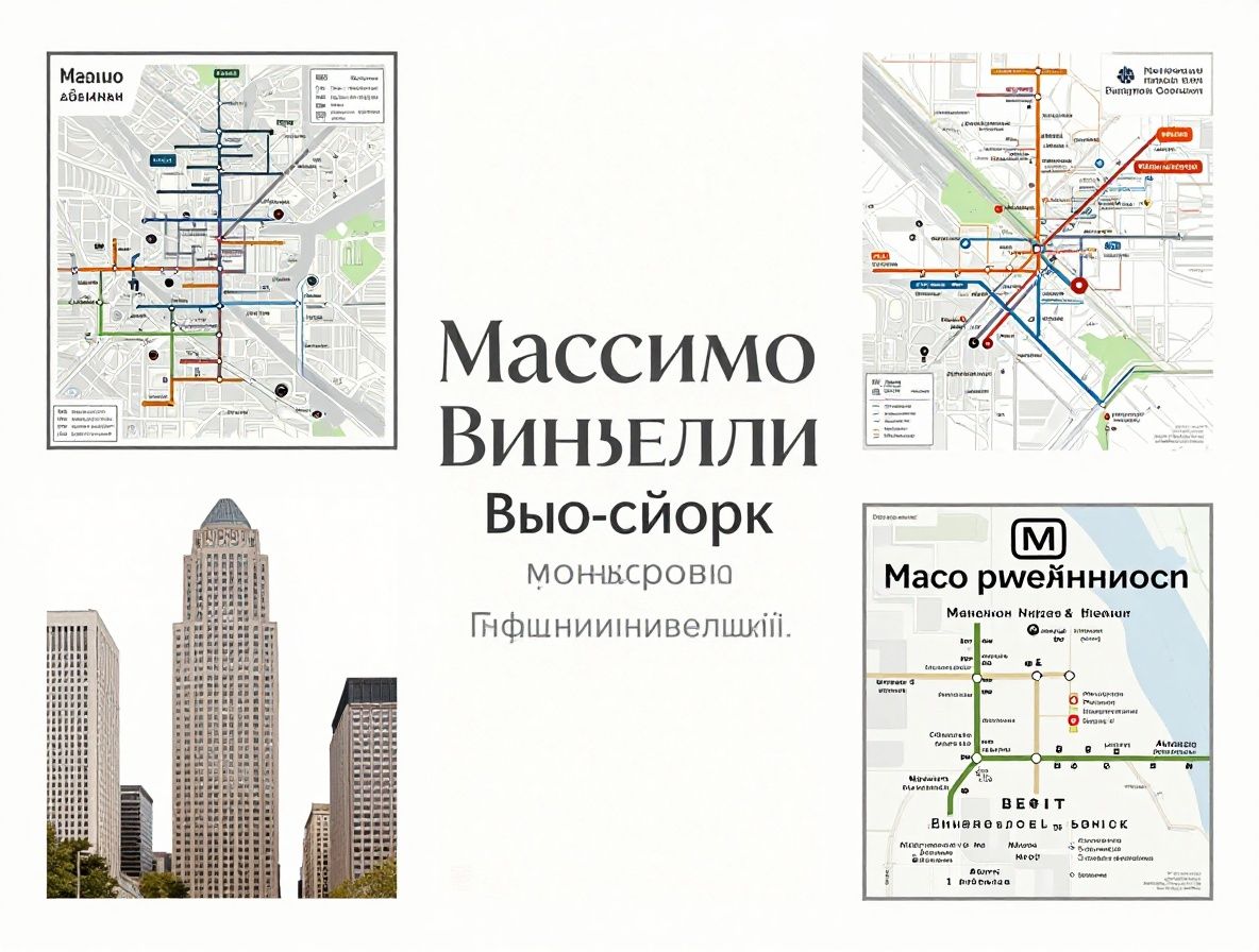 Типографические работы в духе Массимо Виньелли: карта нью-йоркского метро и фирменные знаки в стиле минимализма